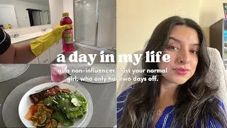 Thumbnail: PRODUCTIVE WEEKEND ROUTINE, normal person edition 🫧 Realistic cleaning, weekend reset, self-care 💗