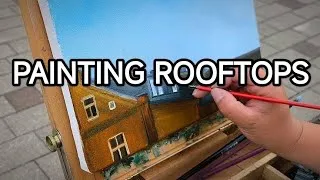 Thumbnail: Painting Old Rooftops & Blue Sky in Oil 🎨 Real-Time Plein Air in Dobele, Latvia (19 Min)