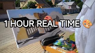 Thumbnail: Paint With Me: 1 Hour Real-Time Plein Air in Dobele, Latvia 🏰☀️ Oil Painting Process