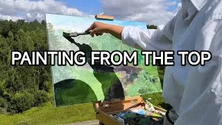 Thumbnail: Plein Air Oil Painting from the Hill 🖌️ Real Nature ASMR (Birds, Wind & Painting Sounds)