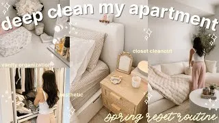 Thumbnail: SPRING CLEANING 🌸 closet clear out, vanity setup, deep cleaning