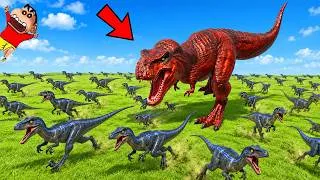 Thumbnail: NOOB vs PRO vs HACKER in DINOSAUR UNIVERSE with SHINCHAN and CHOP | Hindi Gameplay
