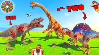 Thumbnail: LEGENDARY T-REX vs ALL DINOSAUROUS Lucky Spin in Animal Revolt Battle Simulator with SHINCHAN CHOP
