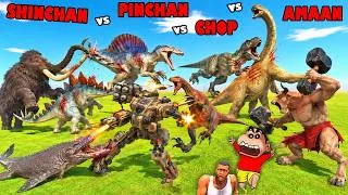 Thumbnail: 4 v 4 - SHINCHAN vs PINCHAN vs CHOP vs AMAAN in Animal Revolt Battle Simulator Tournament ARBS Hindi