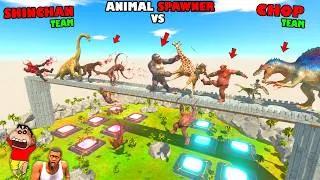 Thumbnail: SHINCHAN vs CHOP vs AMAAN-T Spawner Battle in Animal Revolt Battle Simulator | Fall From the Bridge