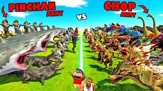 Thumbnail: PINCHAN Team vs CHOP Team in Animal Revolt Battle Simulator with SHINCHAN