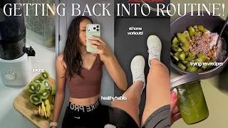 Thumbnail: GETTING BACK INTO ROUTINE🌱 productive morning routine, self care & healthy habits