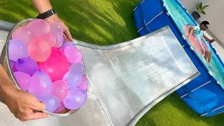 Thumbnail: Mega Slide Water Balloon Marble Run ASMR Compilation & Giant Ball Splashes!