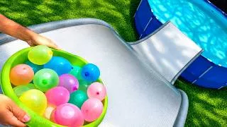 Thumbnail: Mega Slide Water Balloon Marble Run ASMR Compilation & Giant Ball Splashes!