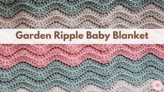 Thumbnail: Garden Ripple Baby Blanket | Chevron Baby Blanket | Ripple Baby Blanket | One Row Repeat Pattern