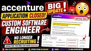 Thumbnail: 🚨 Accenture Customer Software Engineer Hiring Closed? | Official Email | Workday Status Inactive