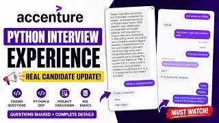 Thumbnail: 🔥 Accenture Python Interview Experience| Online Skill Interview | Customer Software Engineer