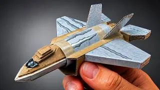 Thumbnail: I Built an F-35 Fighter Jet from a White Monster Energy Can and Cardboard | Amazing Creativity