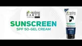 Thumbnail: AMAzing EARTH Sunscreen for Men 100 gm SPF 50 Gel Cream Certified Organic with Zinc Oxide