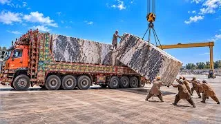 Thumbnail: Incredible Stone Unloading Process | How Huge Hard Stones Are Transformed into Marble Slabs