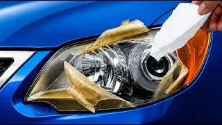 Thumbnail: 😱 The Easiest Way to Restore Old Headlights to BRAND NEW in Just 5 Minutes Using Foam! Genius Trick