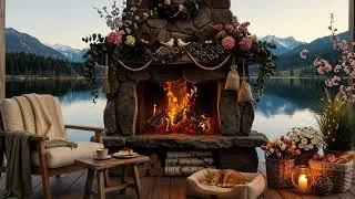 Thumbnail: 🔥 Cozy Lakeside Fireplace Ambience | Crackling Fire & Nature Sounds for Relaxation 🌷