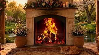 Thumbnail: 12H Cozy Cabin Fireplace 🔥 Mountain Lake Sounds and Warm Porch Ambience for Deep Sleep 🌙