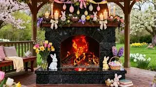 Thumbnail: 🐣 You're Sitting by a Cozy Easter Fireplace Watching the Warm Fire in a Quiet Room