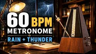 Thumbnail: 60 BPM Metronome with Rain & Thunder | Rainy Study Ambience