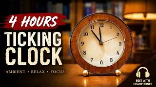 Thumbnail: Midnight Library Clock — 4 Hours of Ticking for Deep Focus & Sleepless Nights
