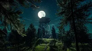 Thumbnail: Firewatch - Cozy Moonlit Lookout Tower Ambience 🌕 Wind & Crickets (3 Hours)