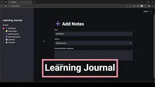 Thumbnail: Learning Journal Application