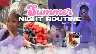 Thumbnail: SUMMER NIGHT ROUTINE | açaí bowl, cleaning, summer classes, dinner, hygiene routine…etc.
