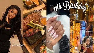 Thumbnail: 17TH BIRTHDAY VLOG | nail appt, hair appt, photoshoot, makeup, birthday dinner..etc