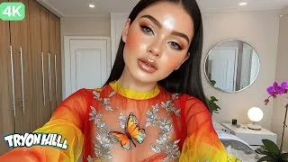 Thumbnail: 4K Transparent dress Try on Haul[Seasonal]see through lingerie Fishnet outfit try on Haul#4💖💋💃