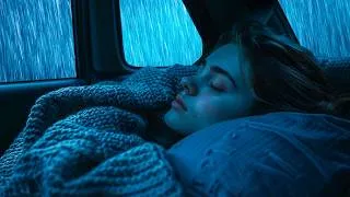 Thumbnail: Peaceful Sleep Remedy with Lashing Rain & explosive Thunder on The Car in Quiet Forest at Night