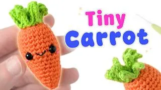 Thumbnail: Crochet a Tiny Carrot 🥕 Step-by-Step Amigurumi for Beginners (No Sew)