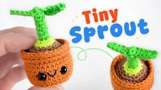 Thumbnail: Crochet a Tiny Plant 🌱 Easy Mini Amigurumi Sprout for Beginners (No Sew)