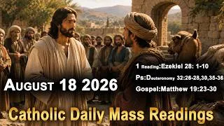 Thumbnail: Catholic Daily Mass Readings | Tuesday August 18 2026 | Readings for Today | Matthew 19:23-30