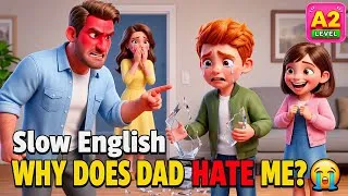 Thumbnail: WHY DOES DAD HATE ME? 😭 | Easy English Listening Story (A1-A2 Level)