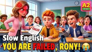 Thumbnail: YOU ARE FAILED, RONY 😭 | Easy English Listening Story (A1-A2 Level)