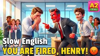 Thumbnail: YOU ARE FIRED, HENRY! 😡 | Easy English Listening Story (A1-A2 Level)