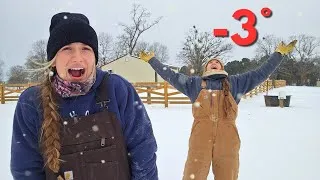 Thumbnail: "Snow Storm of The Century" Is Hitting us.. Two Sisters + Barn Full of Dairy Cows 🐄 