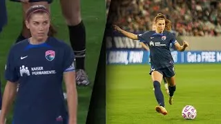 Thumbnail: Alex Morgan scores two goals against North Carolina ￼| NWLS San Diego second game 2023￼