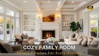 Thumbnail: Cozy Modern Family Room Ideas with Luxury Furniture, Warm Lighting and Relaxing Interior Decor