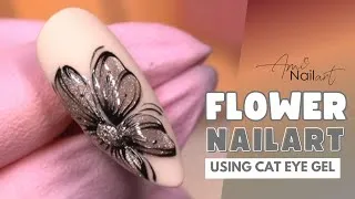 Thumbnail: Elegant Flower Nail Art Using Cat Eye Gel | NICO Lumiere Series Tutorial