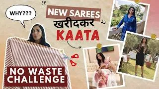 Thumbnail: Brand New Sarees?😳Aur CUT kar diya 😱Why?! Worth It Ya Waste | Final Look = Shock! Mumbai Client Work