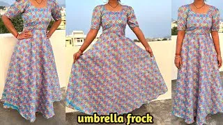 Thumbnail: Long frock cutting and stitching in telugu | Long gown cutting and stitching | Amma Nerpina kala