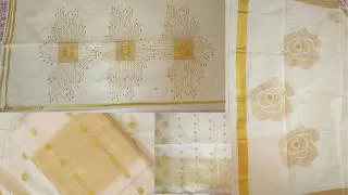 Thumbnail: Onam Special Sarees | Kerala Sarees With Beautiful Embroidery Patterns