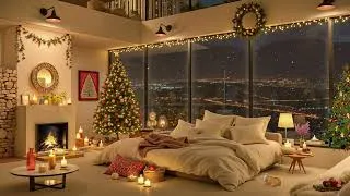 Thumbnail: Christmas Jazz Background Music 2026 for Relaxing Holidays 🎄🔥 Warm Christmas Cabin & Fireplace Glow