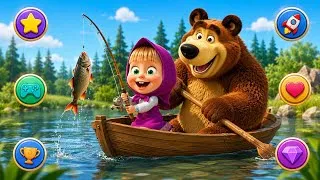 Thumbnail: Cute Girl & Bear Go Fishing! 🎣🐻 | Fun Cartoon Adventure