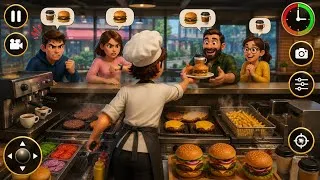 Thumbnail: Burger & Coffee Cooking Simulator 3D | Fast Restaurant Rush! 🍔☕