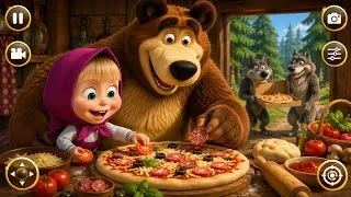 Thumbnail: Masha & Bear Pizza Delivery Simulator 3D | Feeding Hungry Wolves! 🍕🐻