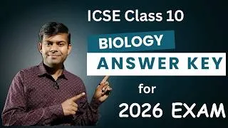 Thumbnail: ICSE Class 10 Biology Paper 2026 Answer Key | All Answers Explained