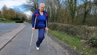 Thumbnail: Amputee Woman Crutches User: Walking Freely Life After Amputation